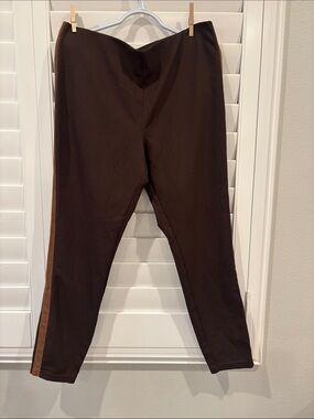 Lauren Ralph Lauren Brown Leggings with Tan Side Stripe